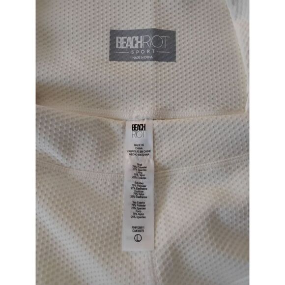 New Beach Riot Alani Split Hem Flare Pants in Snow Cloud Waffle Knit Size Large - Picture 8 of 9